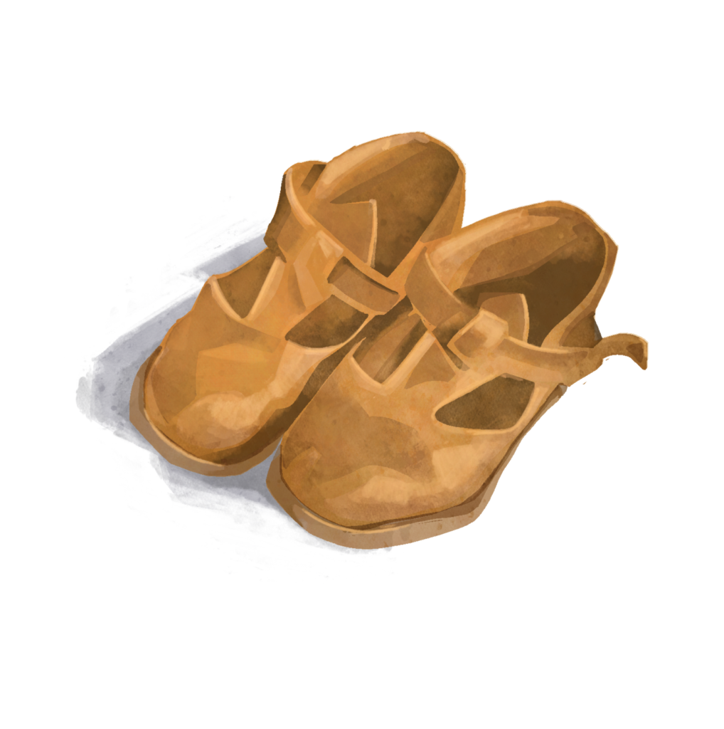 Procreate drawing of old fashioned children’s shoes